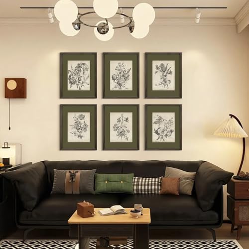Vintage Floral Wall Art Sketch Flower Prints Antique Botanical Canvas Wall Art - Image 5