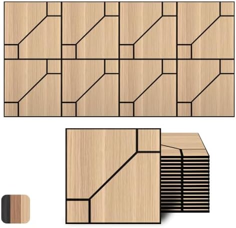 WoveN SounD Acoustic Wall Panels, Natural Oak, 16 Pack, 12x12 in by WovenSound
