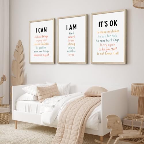 Kids Affirmation Wall Art Positive Canvas Wall Decor Inspirational Quotes - Image 3