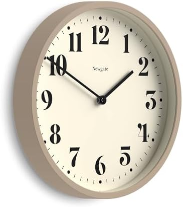NEWGATE® Number Four Theatre wall Clock | Modern Round Clock | 12" | Stone | by NEWGATE