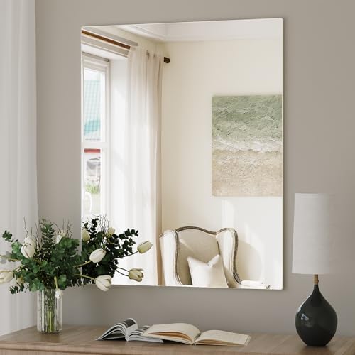 Brightify Frameless Mirror, 24x30 Inch Bathroom Mirrors by Brightify