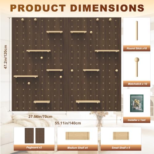 Wooden Modular DIY Pegboard Wall Organizer - Image 2