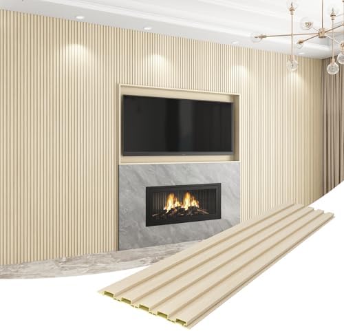 Slat Wall Panel 8-Pack, 108’’x6.3’’, Natural Wood by Unknown