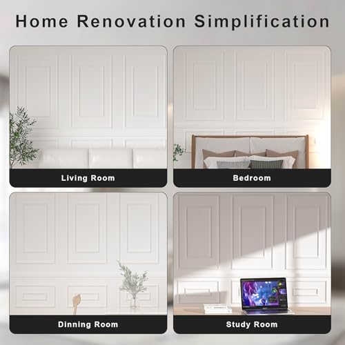 Peel and Stick Wall Molding Kit, 3-Set Double-Layer Frame Panels - Image 4
