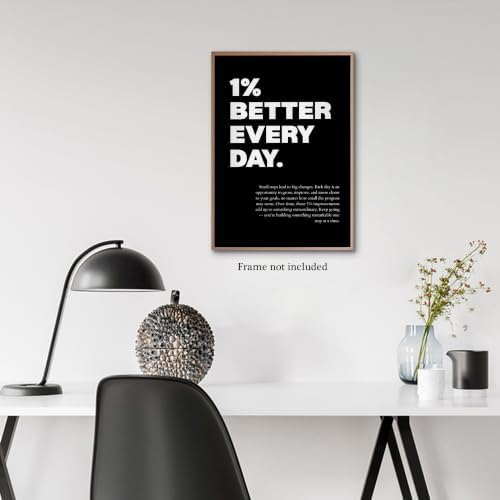 1% Better Every Day Motivational Canvas Wall Art, Growth Mindset Inspirational - Image 5