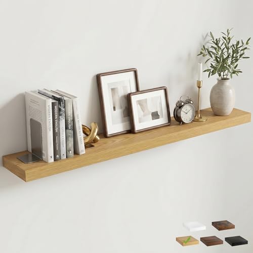 55 Inch Floating Shelves for Wall, Oak Finish by FLYJOE