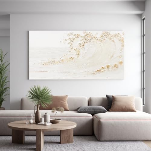 Canvas Wall Art Decor White Wall Art Silent Waves - Image 4
