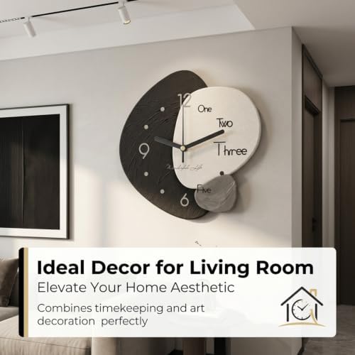 Modern 3D Wall Art Clock, Irregular Sandstone Texture Wall Decor - Image 4