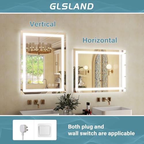 GLSLAND 26"x38" LED Lighted Bathroom Mirror, Vanity Mirror - Image 7