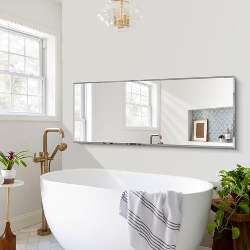 CILIBER Beveled Mirror, 24x60 Large Frameless Bathroom Mirrors - Image 3