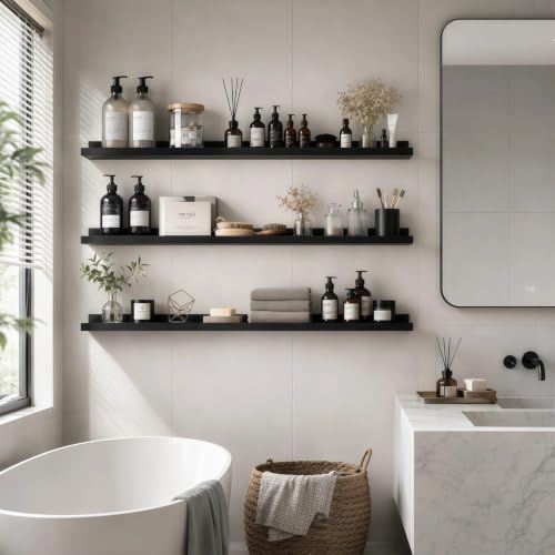 48inch Long Floating Shelves for Wall Decor, 5-Set Shelves - Image 2