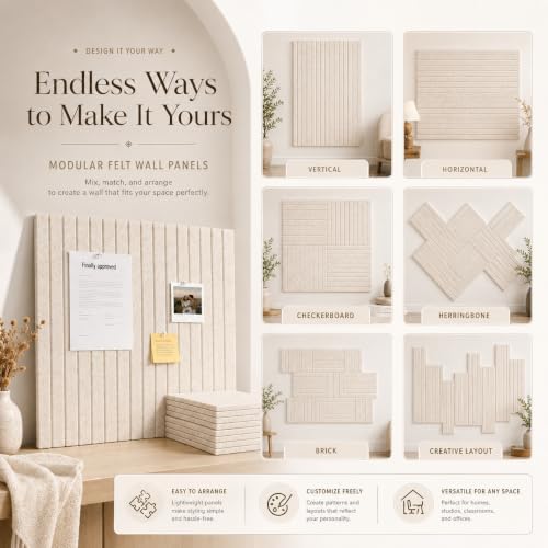 Extra Large Felt Bulletin Board Squares, 16 Pack Oatmeal - Image 3