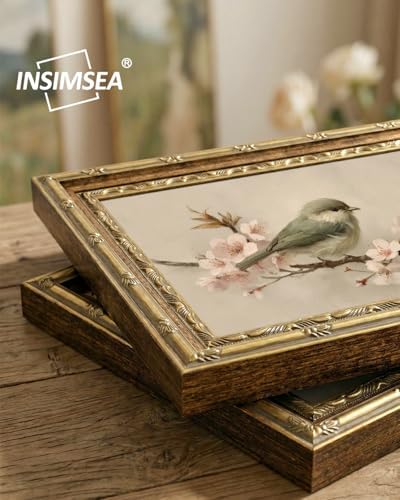 InSimSea Gold Framed Vintage Wall Art, Spring Bird Oil Painting - Image 2