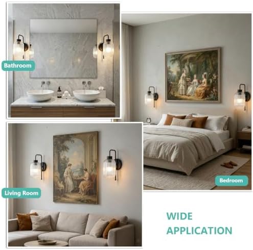 LAMSU Black Battery Operated Wall Sconces Set of 2, Wireless Wall Lights - Image 7