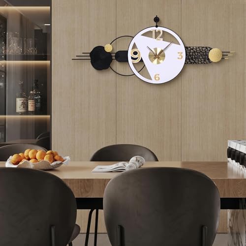 51x21 Inch Modern Abstract Silent Wall Clock Battery Powered - Image 6