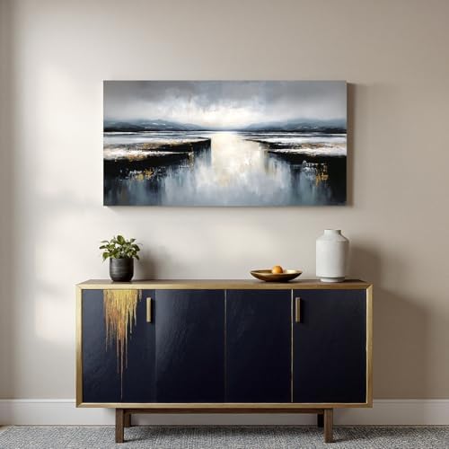 I@U Modern Black And Gold Wall Art Decor Abstract Artwork - Image 3