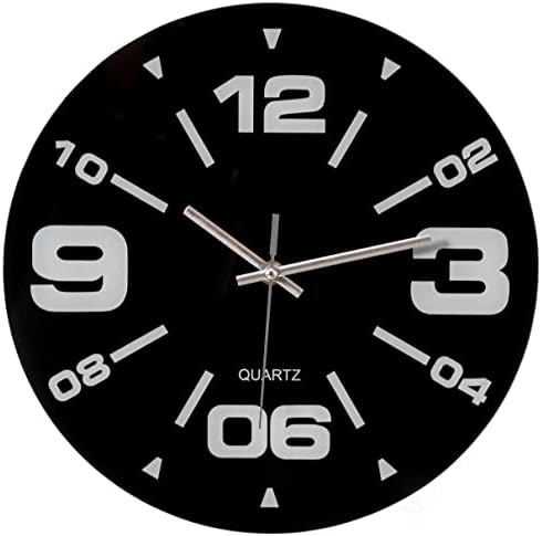 Clockswise Bulk Set of 10 PC 12" Black Decorative Unique Modern Round Glass - Image 2