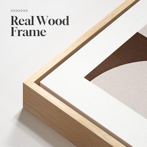 Large Framed Neutral Beige Abstract Wall Art - Image 5