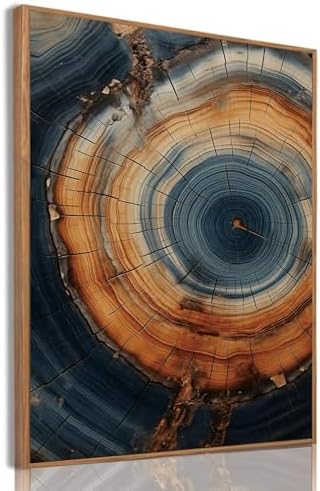 Tree Ring Wall Art Framed, Modern Nature Decor by IBHJSARTWallArt
