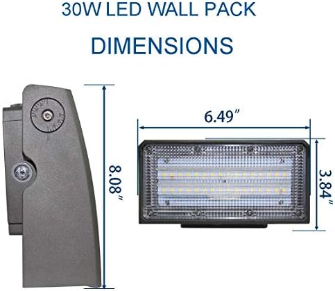 DAKASON 30W LED Wall Pack, Dusk-to-Dawn Photocell, Adjustable Head, Full - Image 6