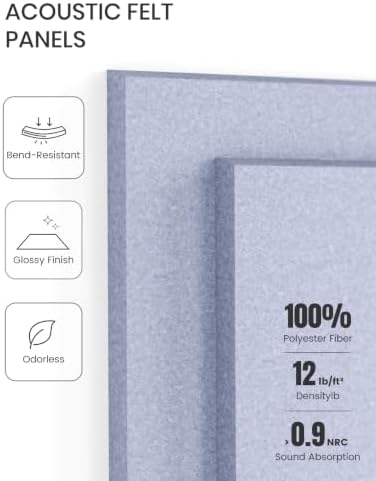 Fluxynara Felt Bulletin Board & Cork Board Alternative, Soft Periwinkle - Image 5