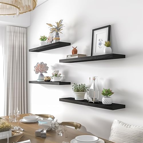 24 Inch Black Wood Floating Shelves - Image 5