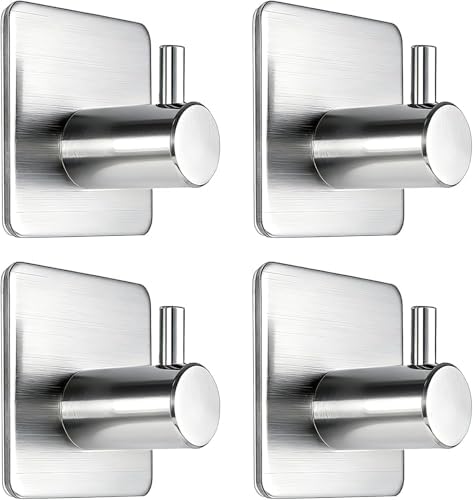Fotosnow Adhesive Towel Hooks 15lbs Heavy Duty Wall Hooks Waterproof Stainless by Fotosnow