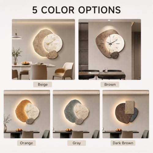 Creative Hanging Clock with Led Light, Irregular Creative Decorative Clock - Image 2