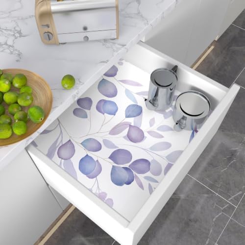 Serene Purple Leaf Botanical Peel and Stick Wallpaper 17.5" x 118" - Image 2