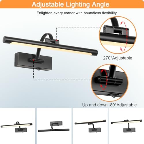 Tassuowell Wireless Battery Operated Picture Light, Rechargeable Wall Light - Image 6