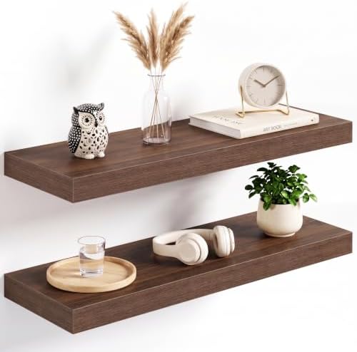 Acovy 24x8in Floating Shelves 2 Pack, Wall Mount Display Shelf by Acovy