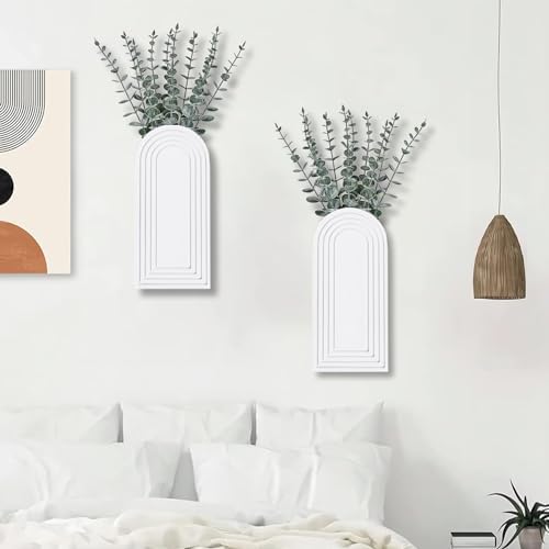 Dnnnii 2 Pack Wooden Wall Vase Set - Image 3