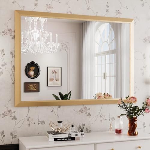 Amorho Bathroom Mirror for Wall, 50 X36 Inch Metal Framed by Amorho