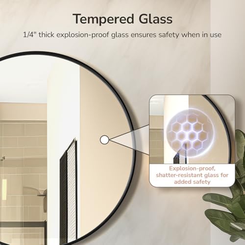 USHOWER 42 Inch Round Bathroom Mirrors - Image 2
