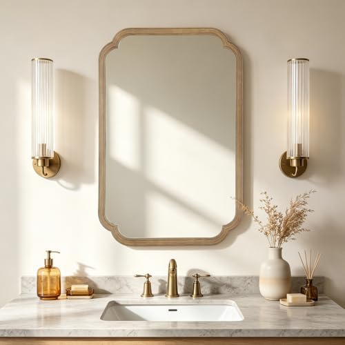 HOMECOOKIN Wood Bathroom Mirror by HOMECOOKIN