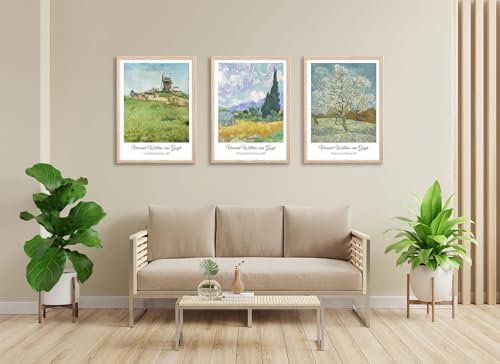 Framed Vincent Van Gogh Canvas Canvas Wall Art, Vintage Landscape Paintings - Image 3