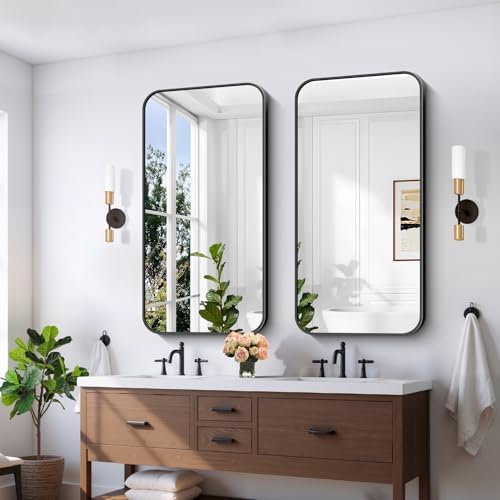 FORBATH Bathroom Mirror 48" x 24", Rectangle Black Narrow Bathroom Mirror - Image 2