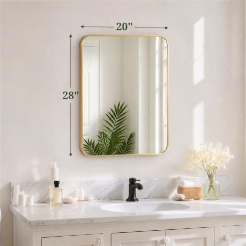 Bathroom Mirror for Wall, 28x20 Inch HD Tempered Glass Vanity Mirror - Image 2