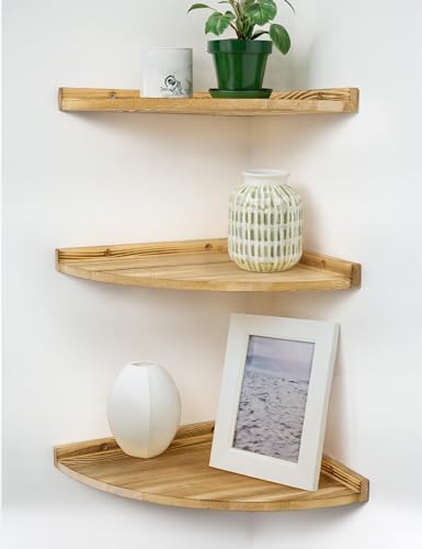 Corner Wall Shelves, Rustic Wood Floating Shelf by Petrala