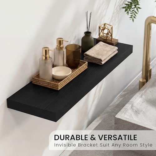 Heimlove Floating Shelves 31.5" W x 10.3" D Black Set of 2 - Image 5