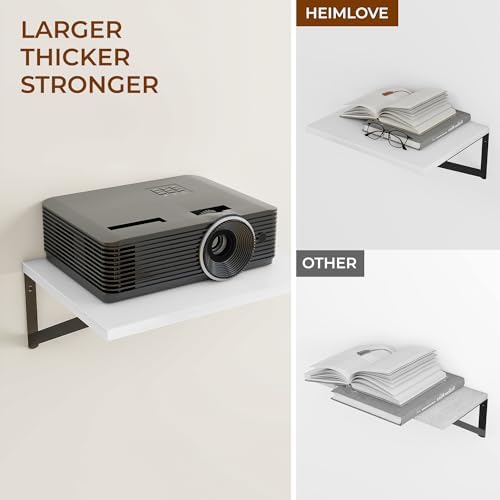 Heimlove 24W x 12D Deep Floating Shelves Set of 3 White - Image 5