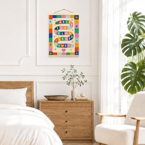 madalo Whimsical Colorful Alphabet Wall Art Poster Hanger Frame 12x16 - Image 4