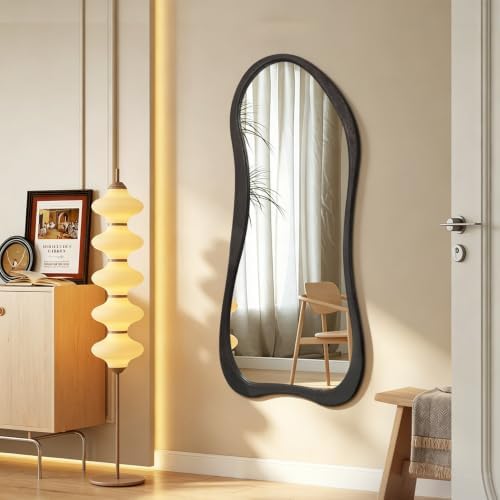 AAZZKANG Mirror Full Length Black Large Irregular Wood Framed Wall Mirrors - Image 4
