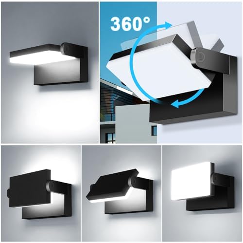 60W Outdoor LED Wall Light 360° Rotatable Panel 5000K IP65 2Pack - Image 2