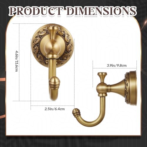 Yaocom 2 Pack Antique Towel Hooks Wall Mounted - Image 2