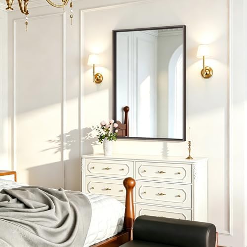 AAZZKANG Rectangular Metal Frame Mirror 26"x18" Retro Bathroom Bedroom Wall - Image 5