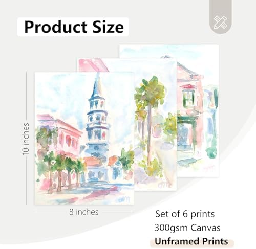 Charleston South Carolina Wall Art Preppy Posters Pictures Pastel Pink Canvas - Image 2