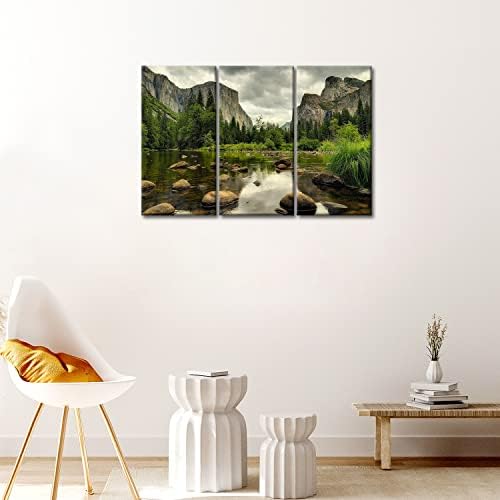 Yosemite Wall Art Nature National Park Canvas Lake Mountain Picture Print - Image 4