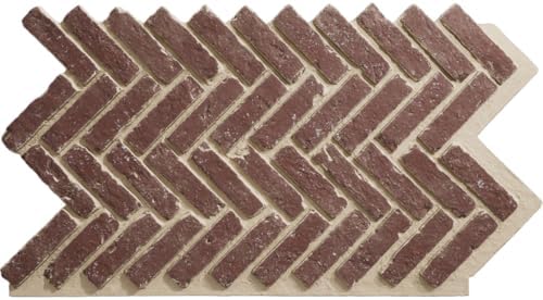 EverStone Herringbone Faux Brick Panel, 46 1/2"W x 25 1/4"H x 1"D, Old Town by EkenaMillwork