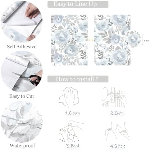 Orainege Floral Wallpaper Peel and Stick Wallpaper Self Adhesive - Image 5